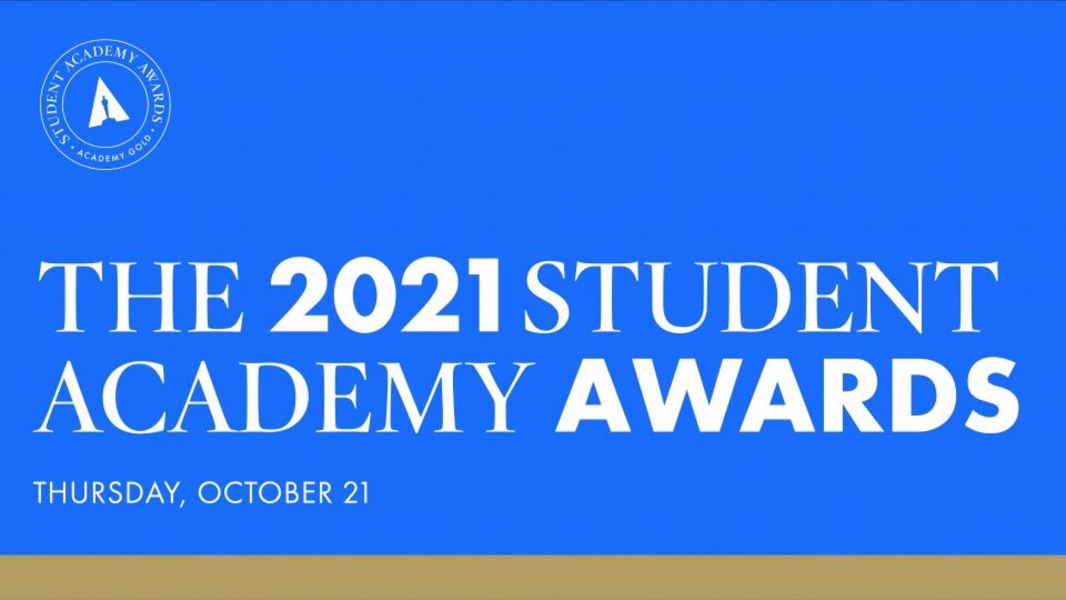 Logo der Student Academy Awards 2021 auf blauem Hintergrund